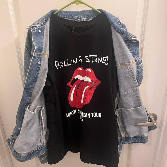 Pre-owned Playboy Bunny Logo Demin Blue Jacket & A XL Rolling Stone T-Shirt - Picture 3 of 16